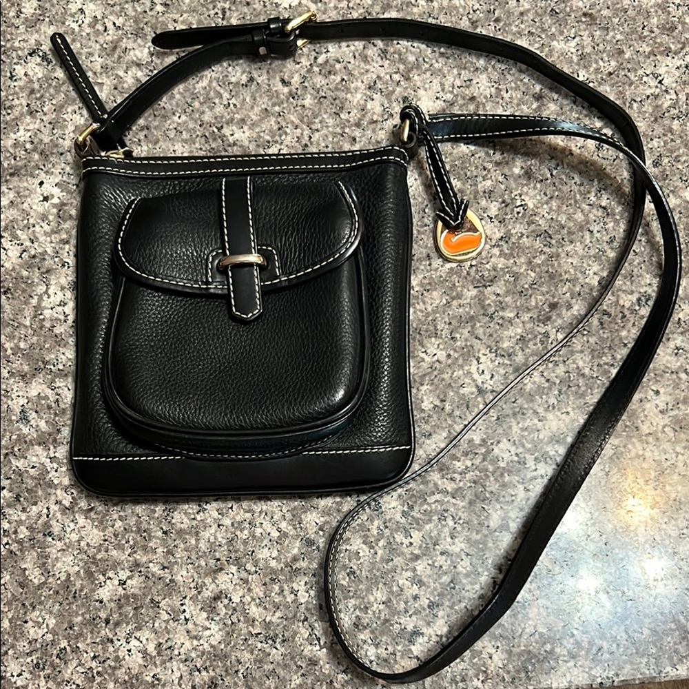 Dooney & Bourke Black Crossbody Bag with Gold Hardware